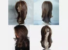 NEW Women Dark Brown w/Gold Highlight Ombre Shoulder Length Curly Hair Wig****